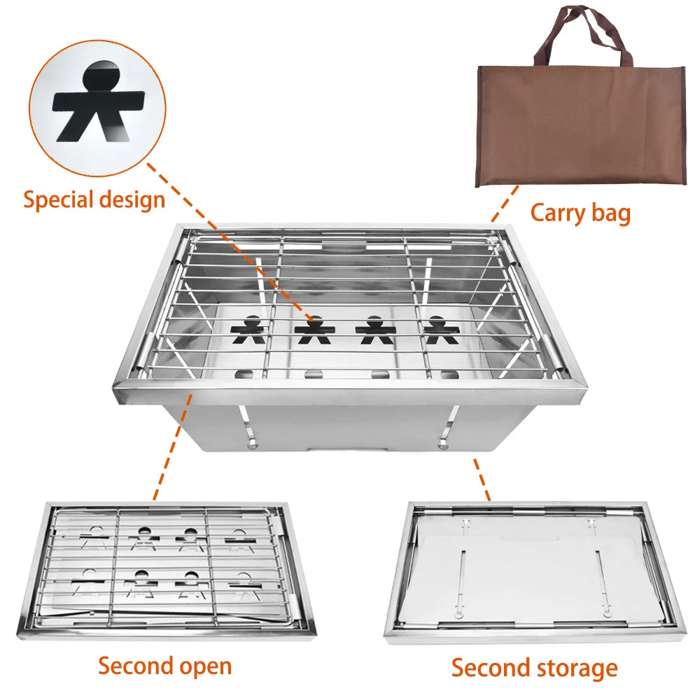 Portable Camping Folding Removable Wood Table Gas Stove