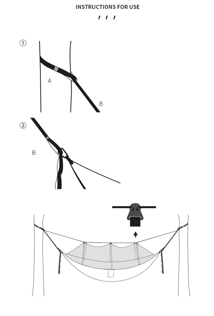 Single and Double Size Nylon Fabric Portable Travel Hammock