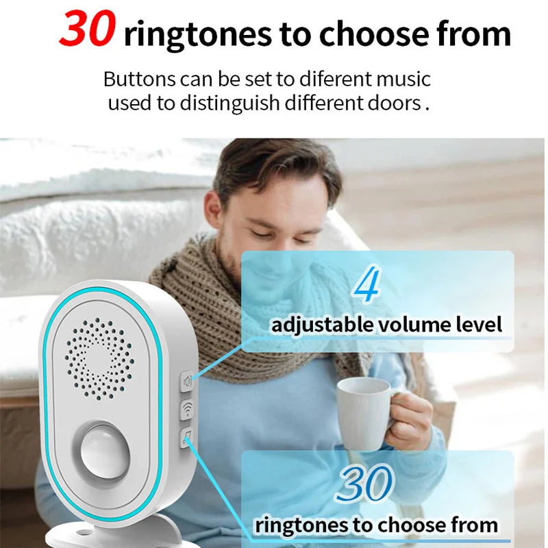 Tuya Wifi Home Security Alarm System Or 433MHz Wireless Receiver Smart Welcome Ding Dong Chime Ringtone PIR Motion Detect Device