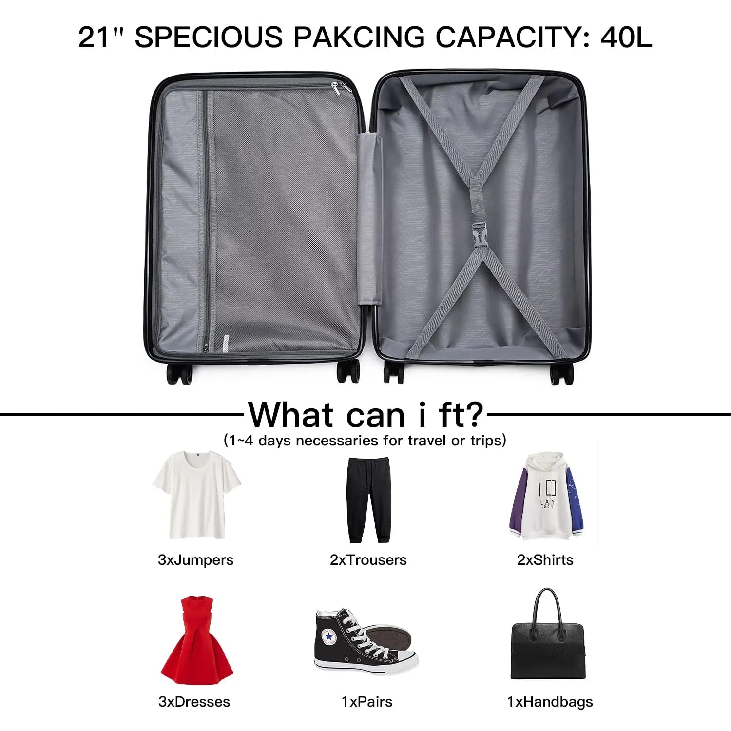 Hardshell Carry-On Lightweight Luggage