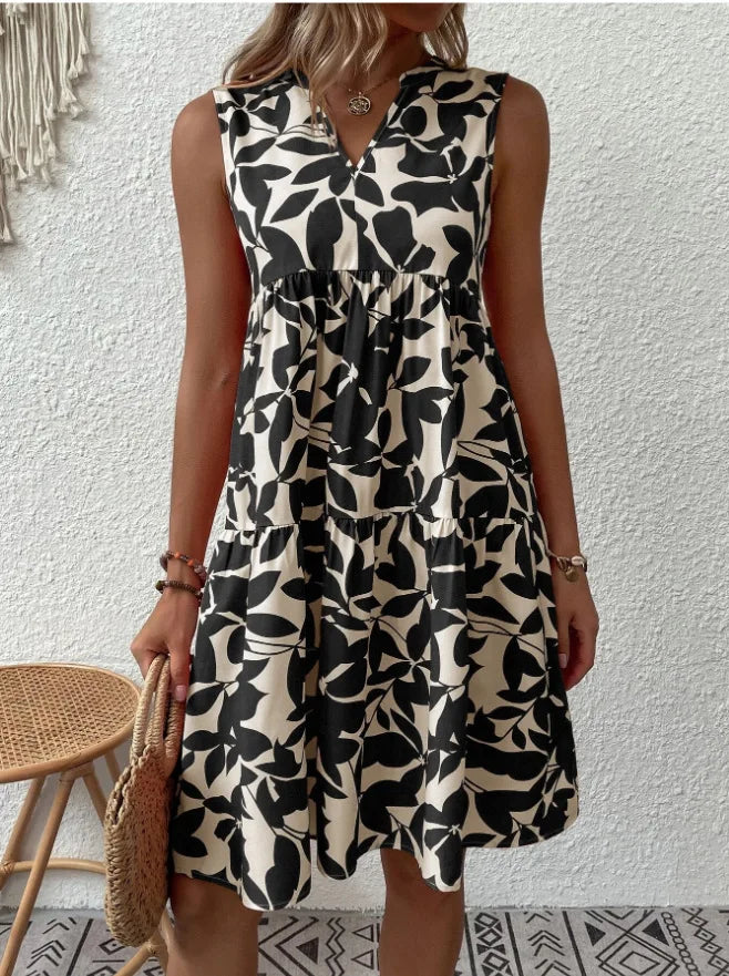 Women's Sleeveless Floral Print Dress