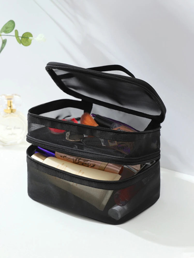 Double Layer Mesh Makeup Bag