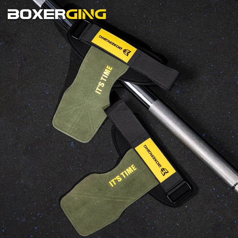 Cowhide Gym Gloves Grips