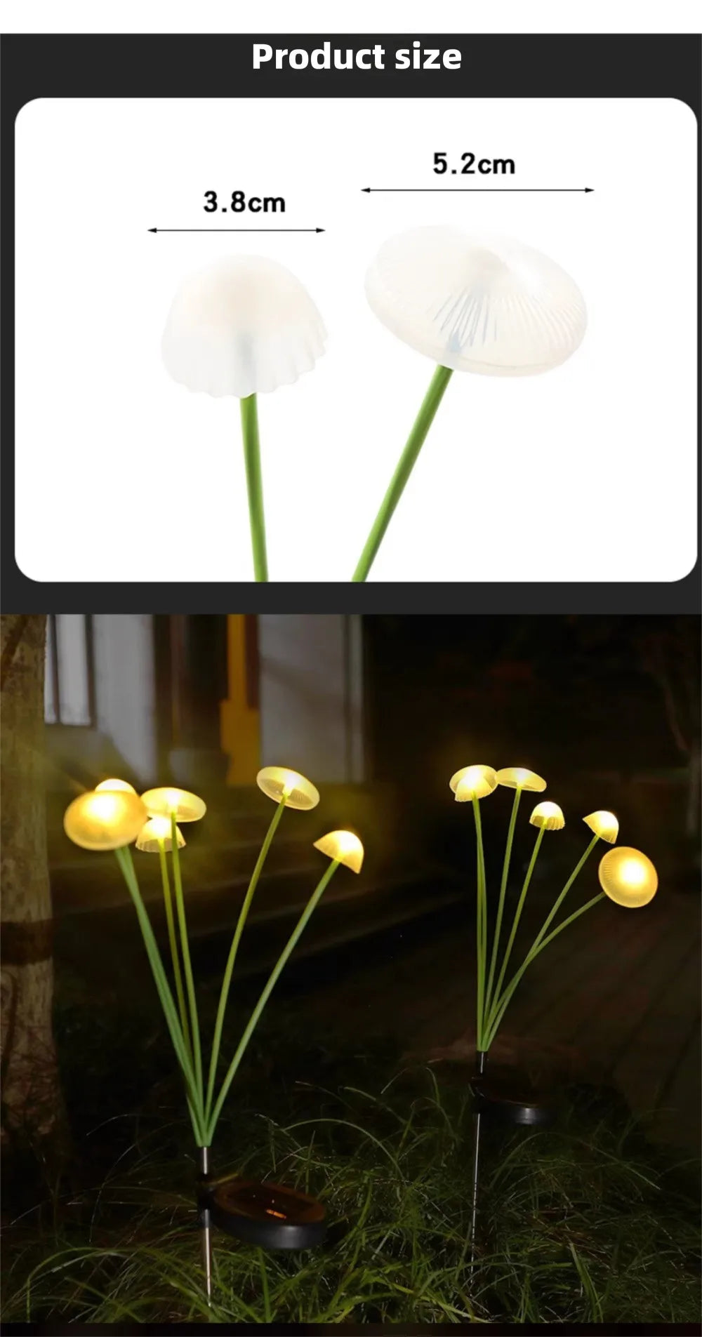 LED Solar Jellyfish Mushroom Fairy Lights