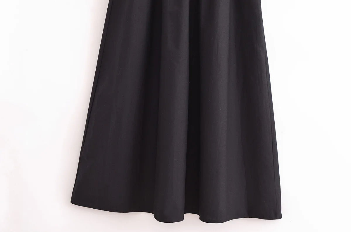 Fashion temperament European and American style summer women's clothing new two-color splicing long vest dress