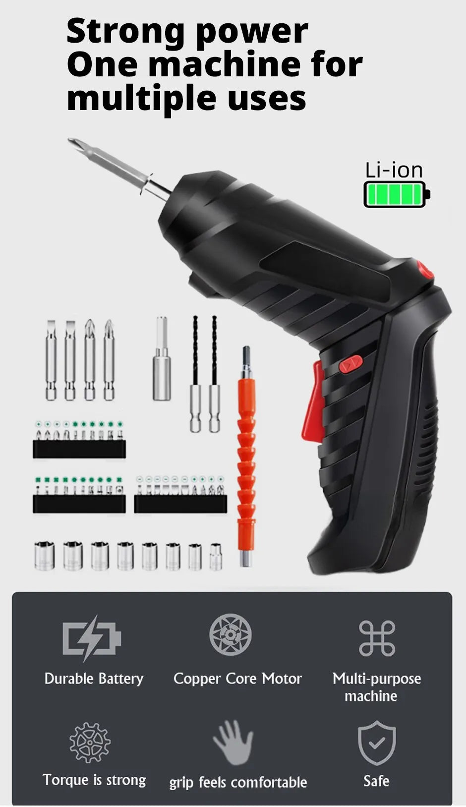 Electric Drill Cordless Power Tools Set