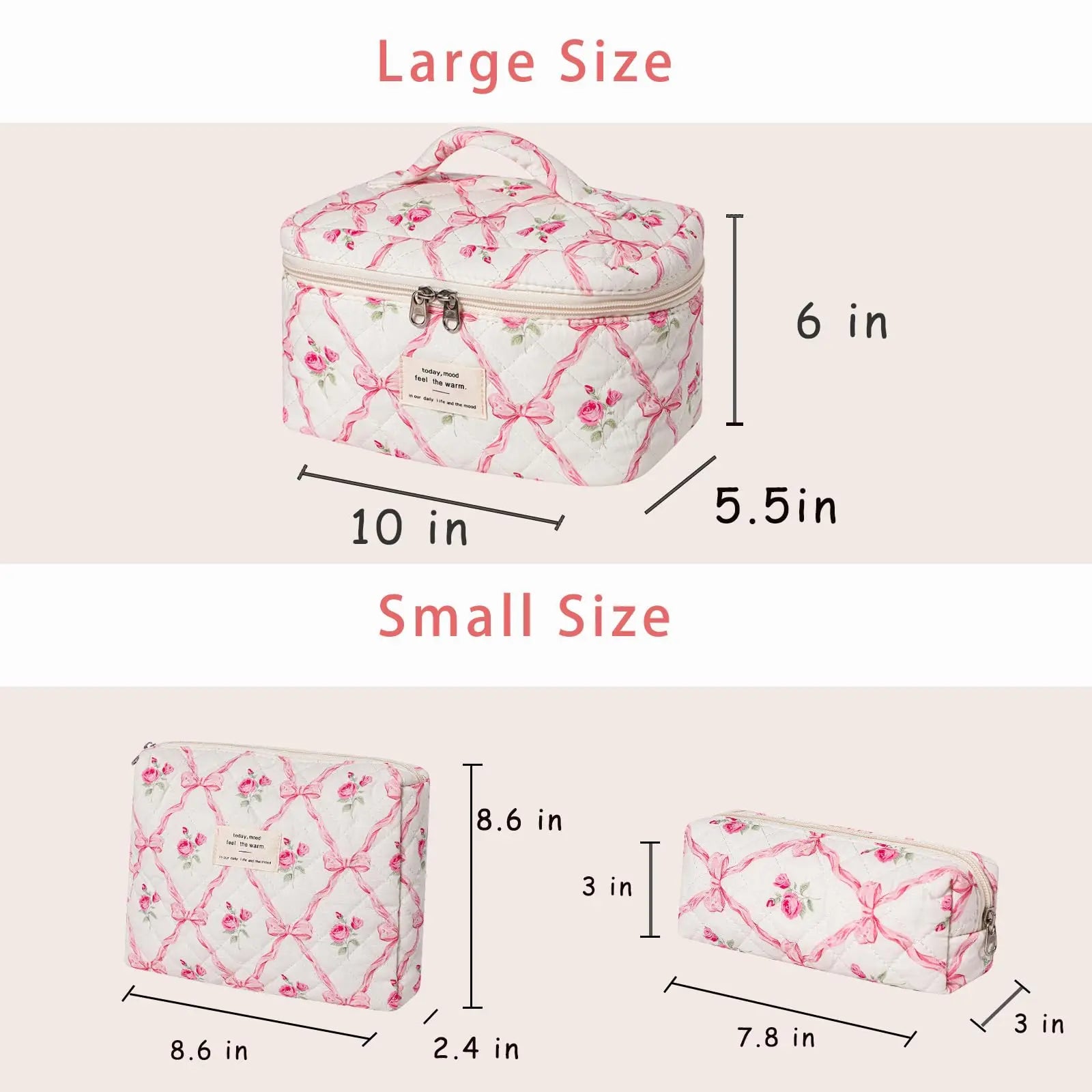1pcs Quilted Cotton Makeup Bag