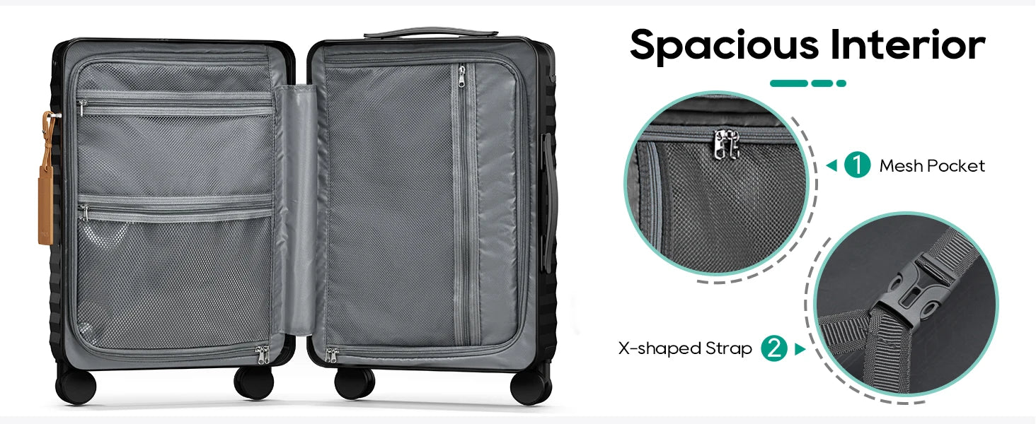 20 inch Front Opening Carry on Suitcase