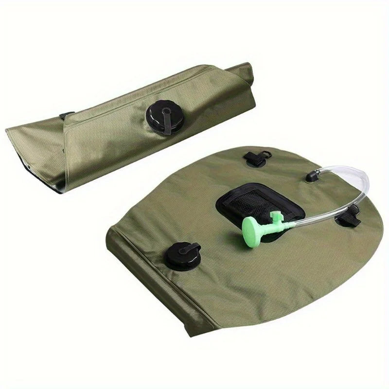 5-gallon solar-heated camping shower bag