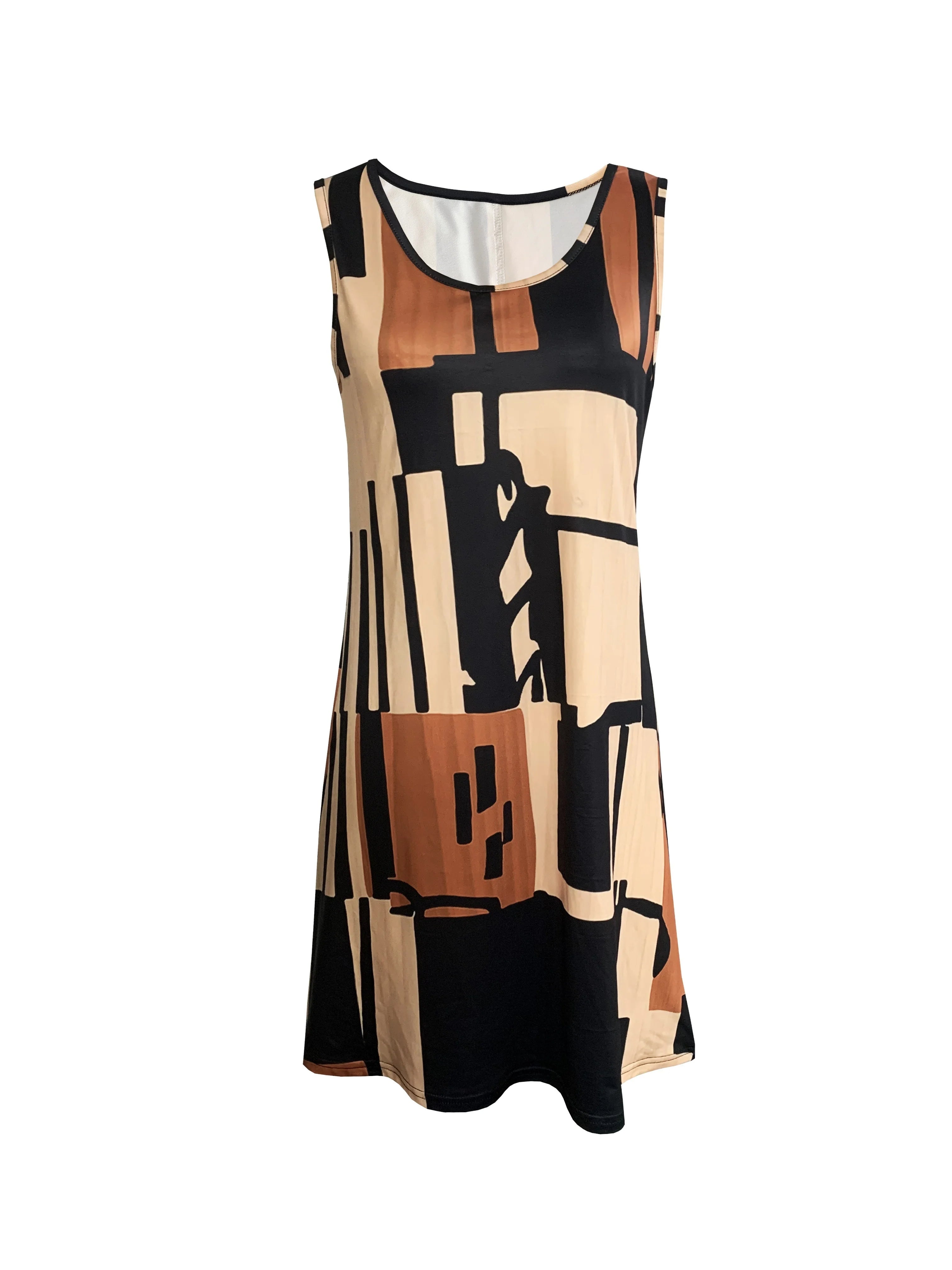 Summer Geometric Pattern Sleeveless Dresses