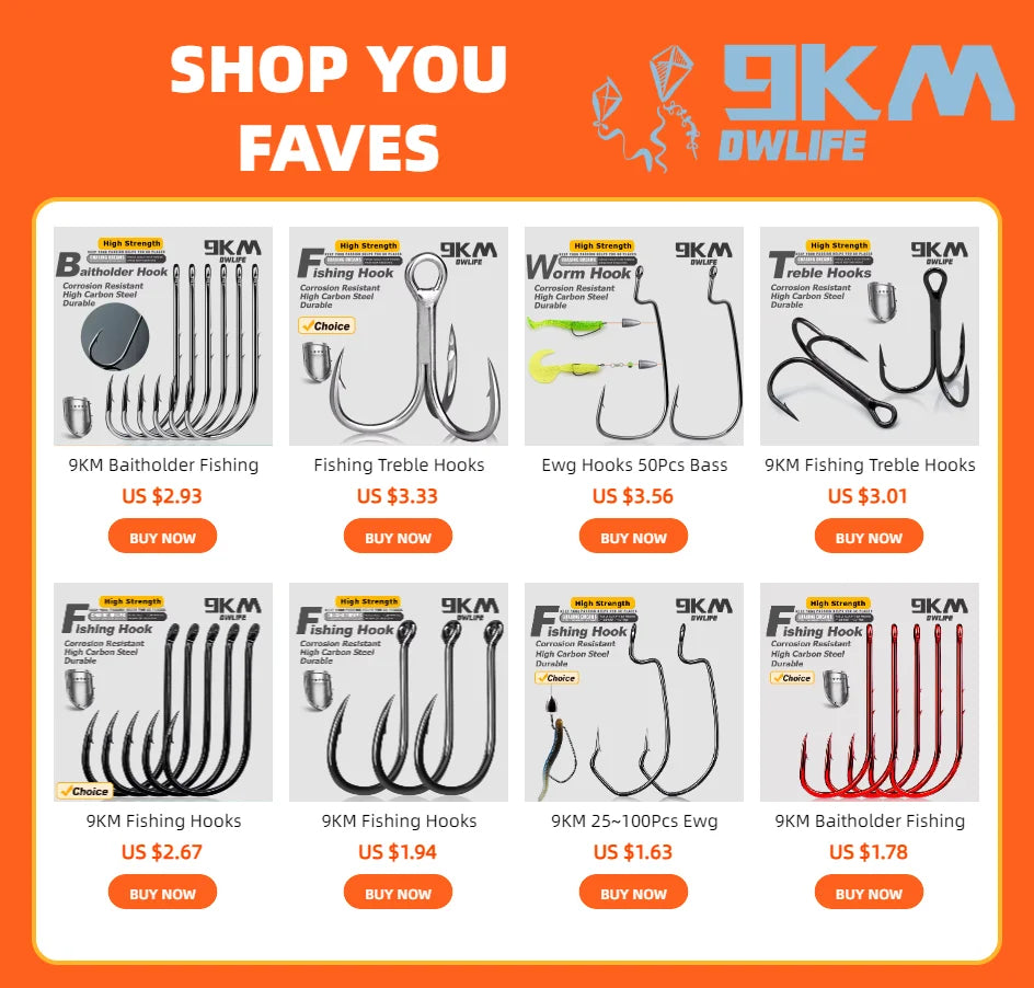 9KM Steel Fishing Hooks