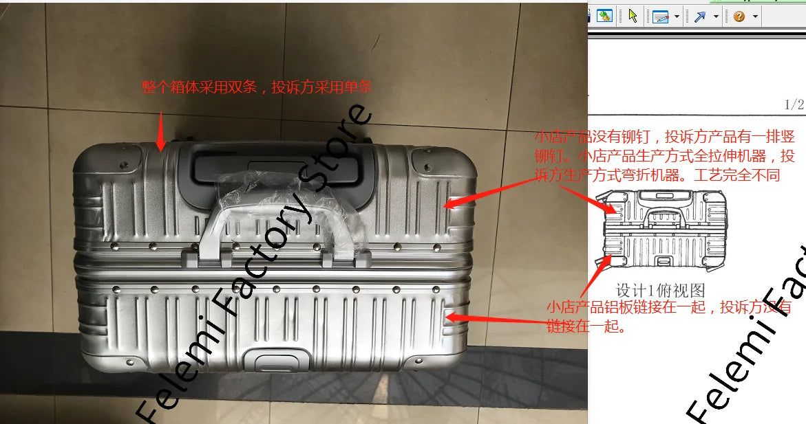 100% Aluminum-magnesium alloy Travel Suitcase