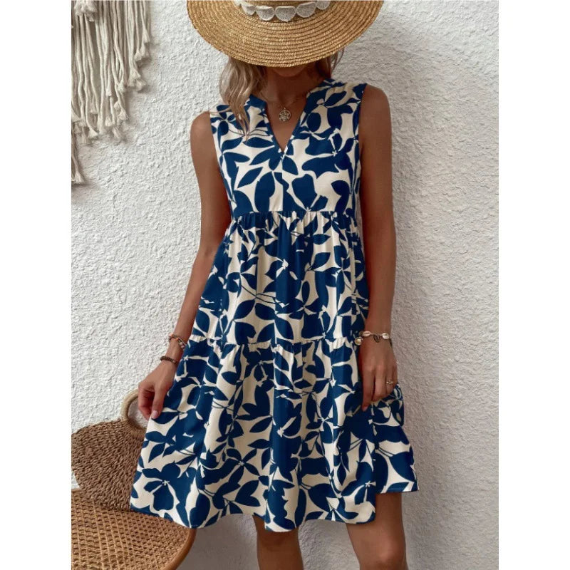 Women's Sleeveless Floral Print Dress