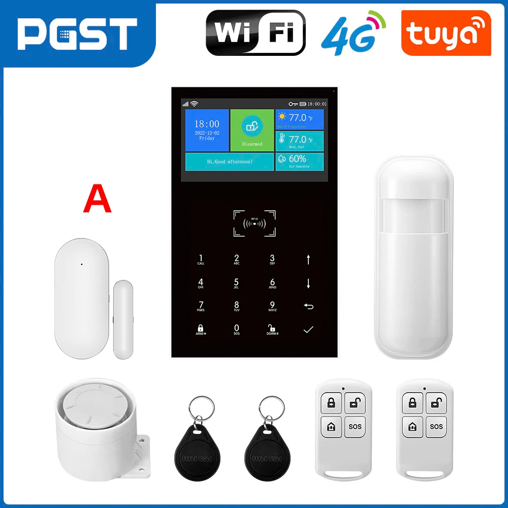 PGST 4G & Wifi Home Security System Wireless, Smart Home Alarm Security Systems, Smart Life App Control Works with ALexa