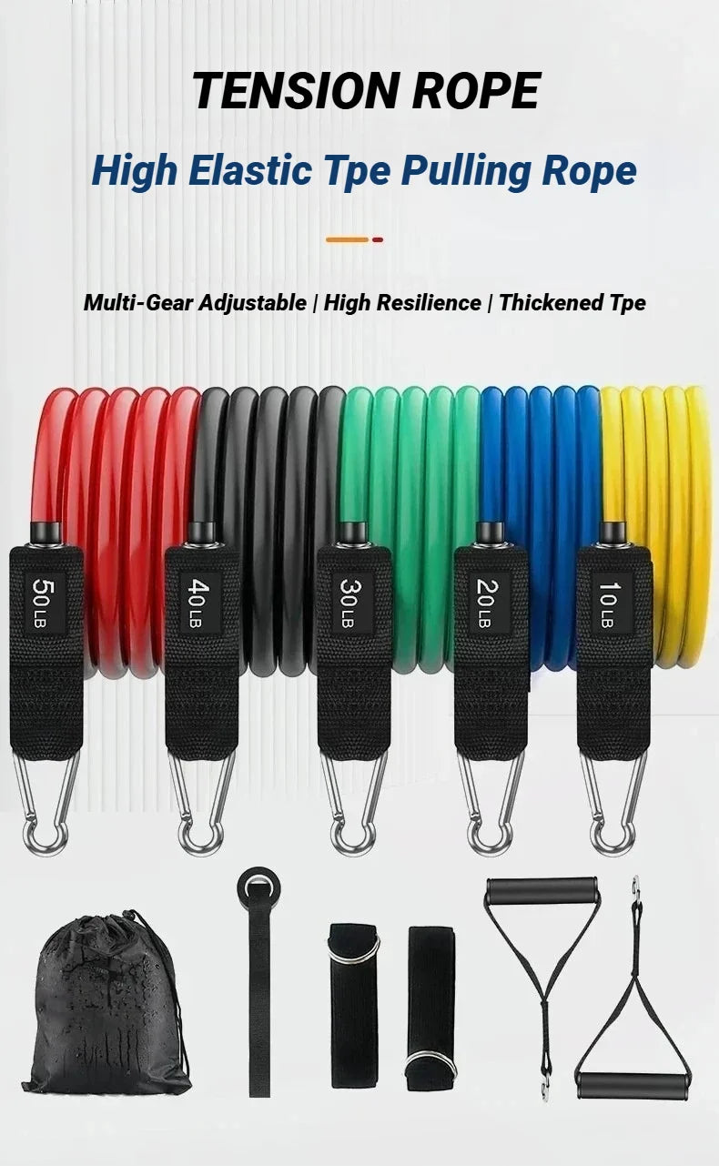 11pcs/Set Pull Rope Resistance Bands