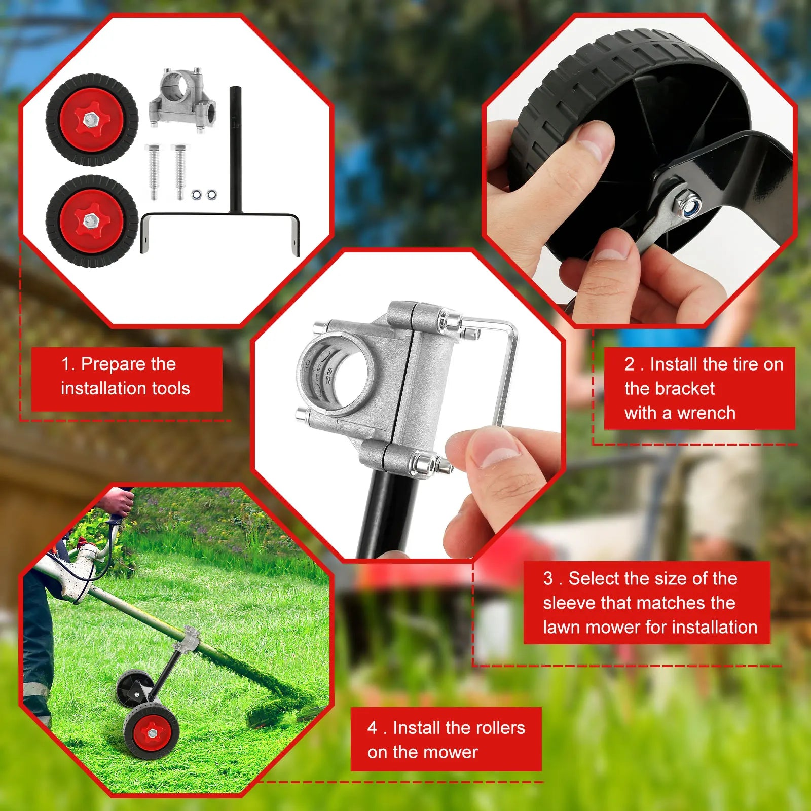 Universal Lawn Mower Support Wheel