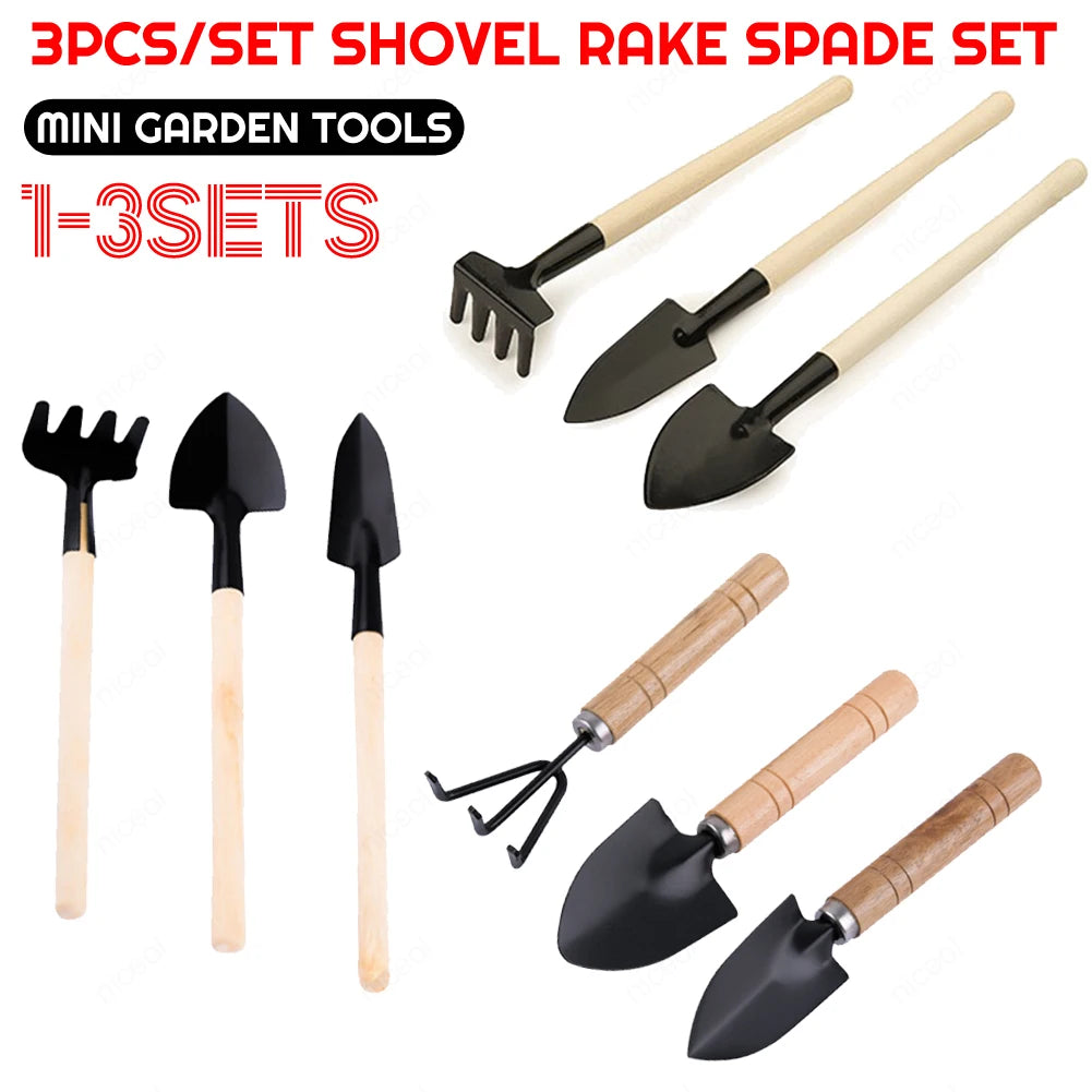3Pcs/Set Shovel Rake Mini Garden Tools for Kids