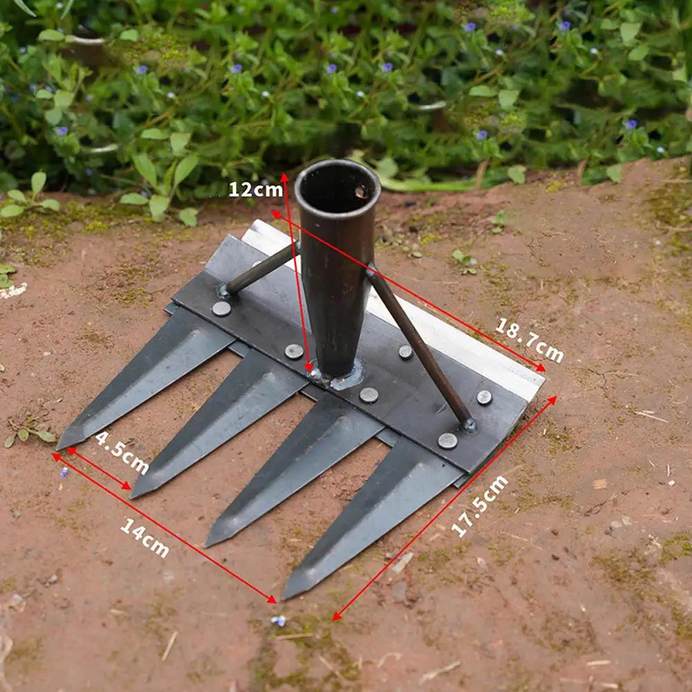 Heavy-Duty Steel Garden Hand Weeding Rake