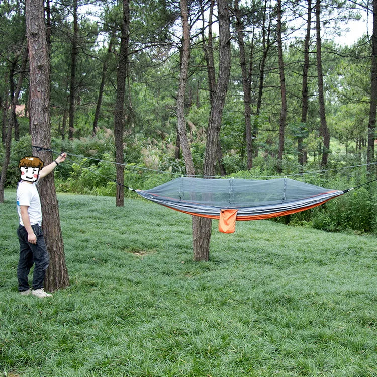 Single and Double Size Nylon Fabric Portable Travel Hammock