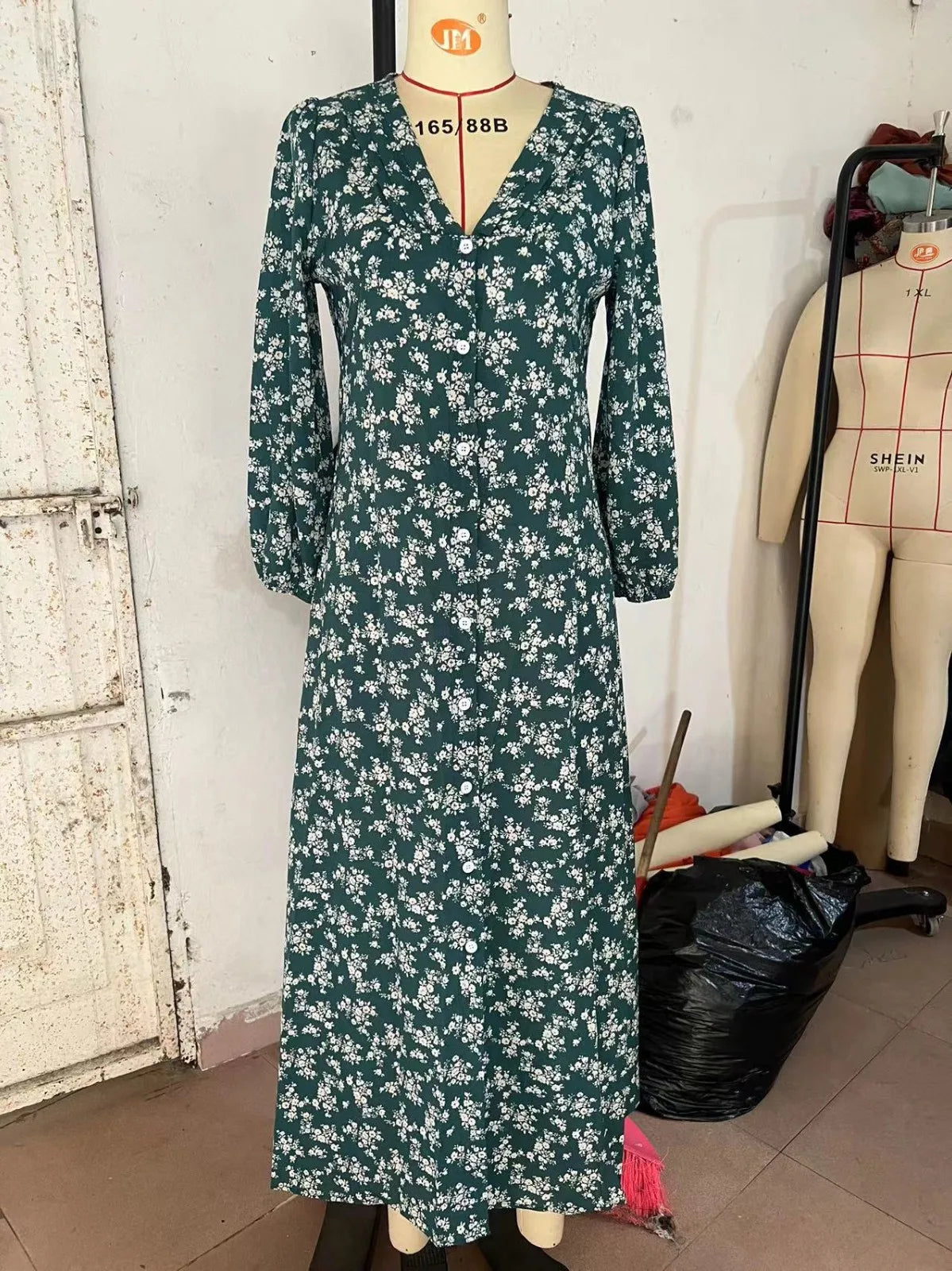 Women's Long Sleeve Floral Maxi Dress