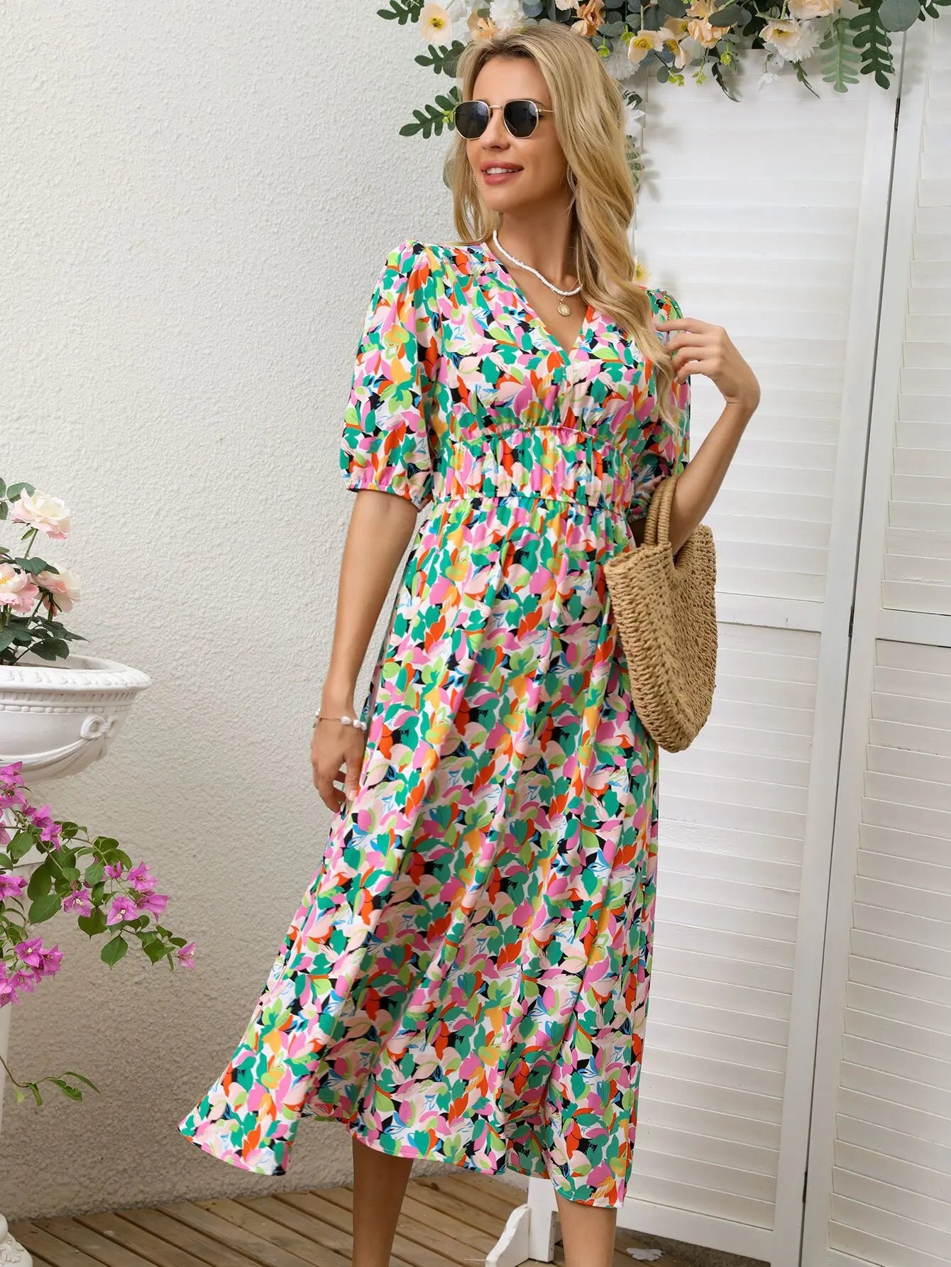 Women's Spring Floral Print Dress