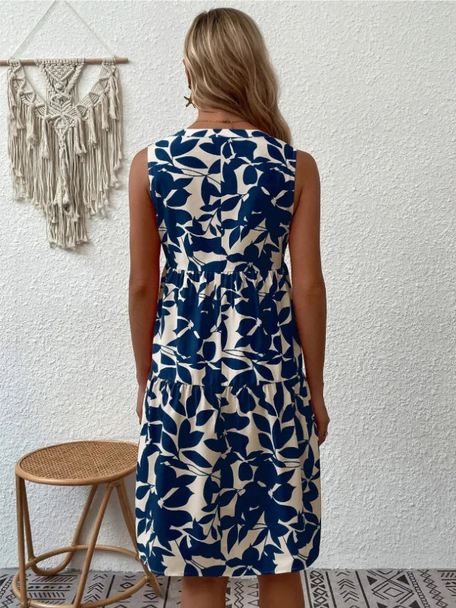 Women's Sleeveless Floral Print Dress