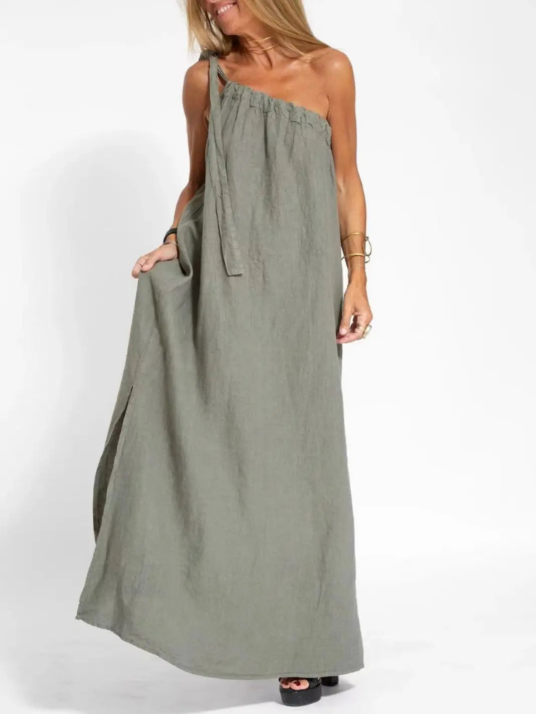 Women's Sleeveless Loose-fitting Spring Cotton Linen Dress