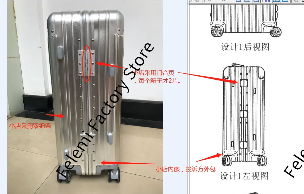 100% Aluminum-magnesium alloy Travel Suitcase