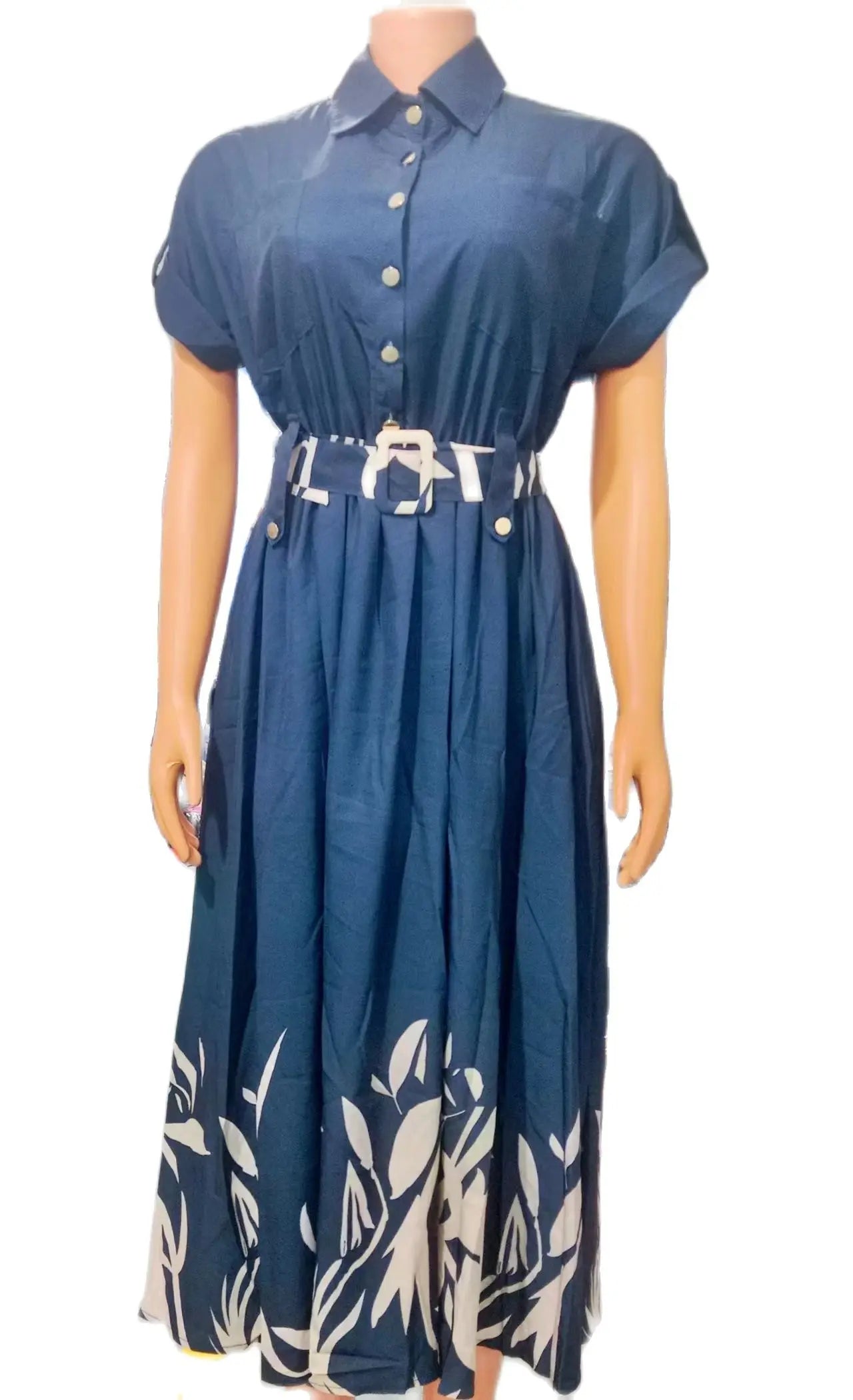 2023 Summer New Casual Commuting Women's Dress Fashion Elegant Commuting Floral Print Ruched Buttoned Shirt Dress Ottd