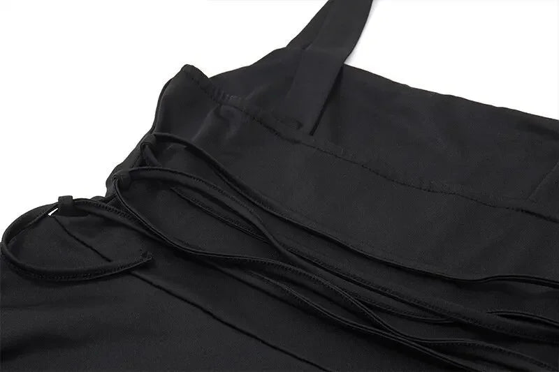 Women's Sleeveless Square Neck Back Lace Dress