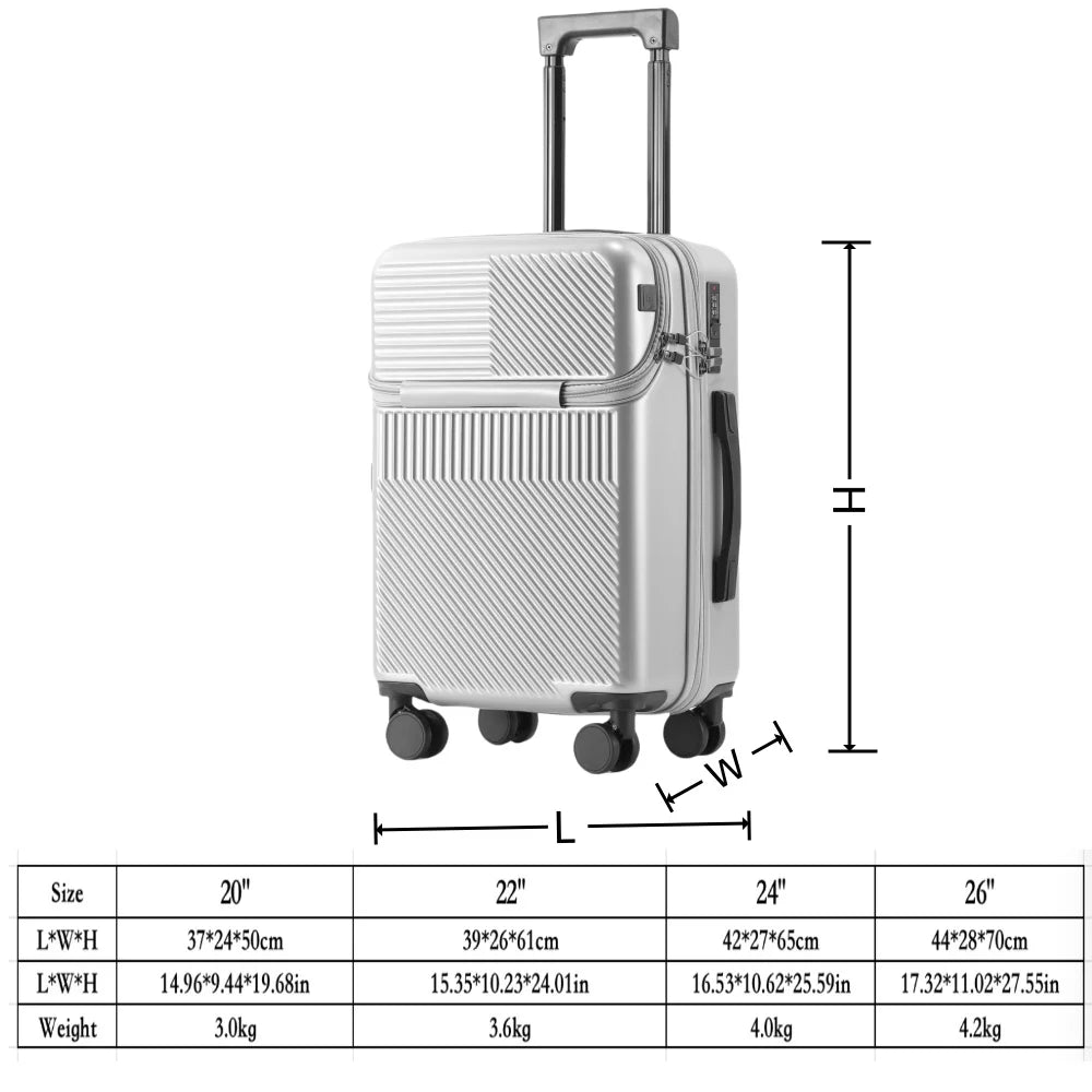 1 piece combination lock carry-on multi-purpose travel luggage