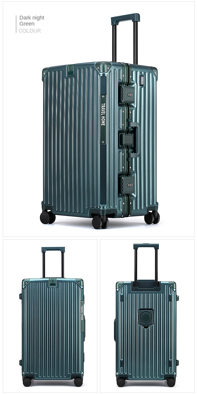 Large Capacity Aluminum Frame Trolley Luggage
