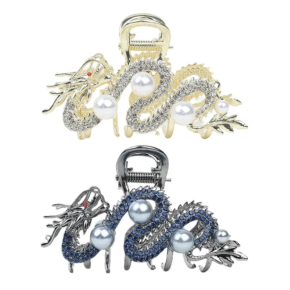Blue Dragon Hairpin With Pearl Hair Claw