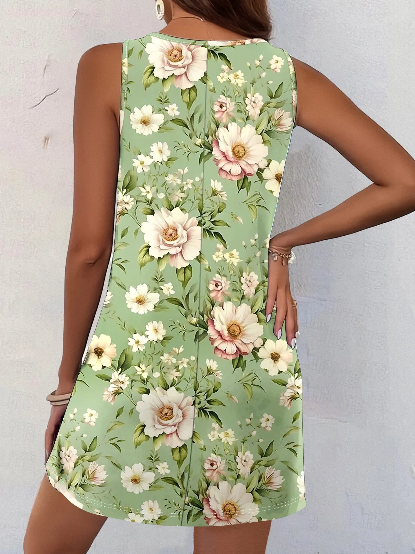 Women Summer Sleeveless Bohemian Dress Exclusive Print Vacation Dress Birthday Dress for Women Beach Dress Dress for Women