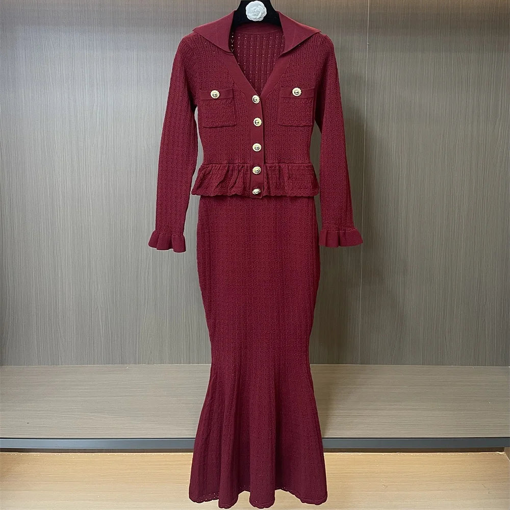 traf 2025 woman summer dress knitted ruffles corset elegant long skirt y2k New fashion high quality ruffle sleeves party dress