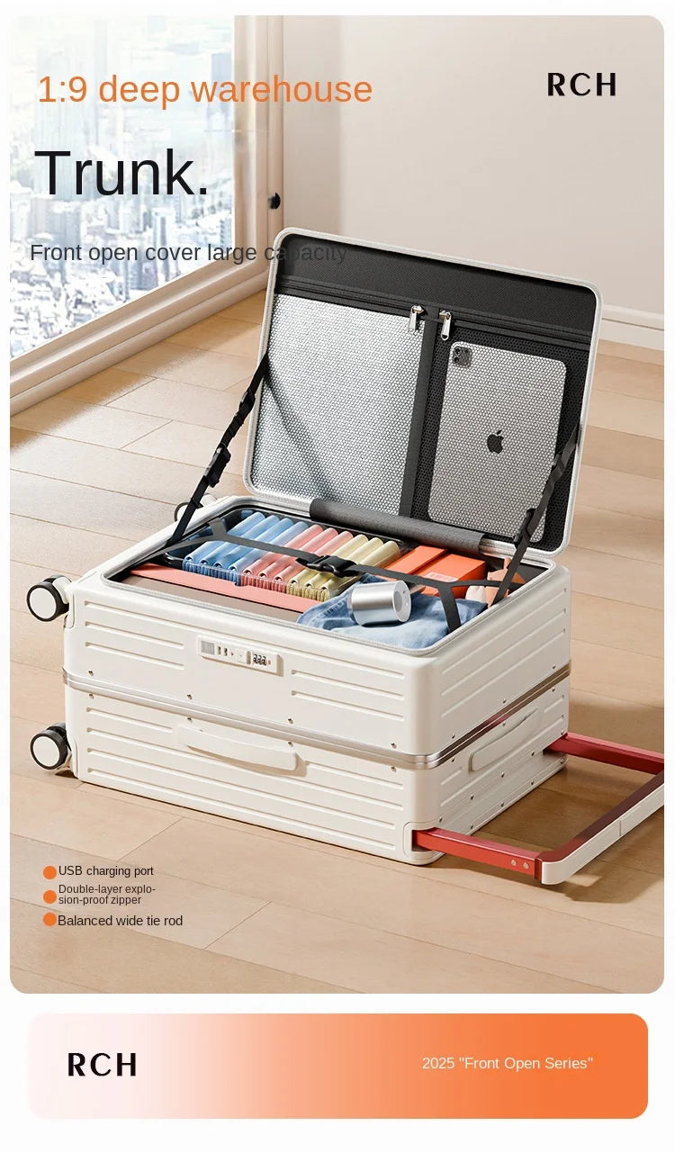 Wide Trolley Carry-on Suitcase