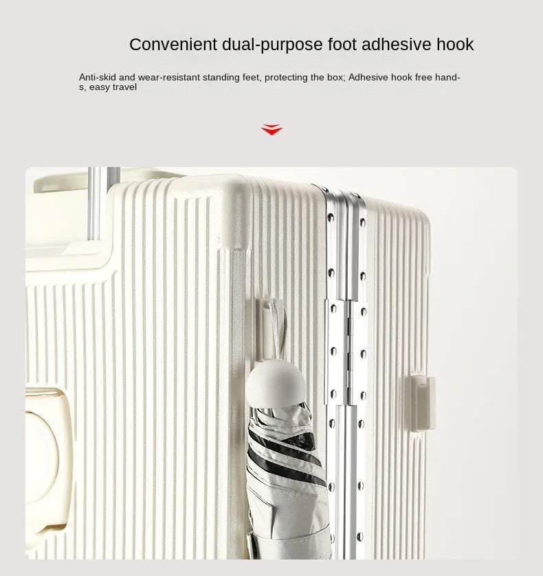 Aluminum Suitcase Front Opening Rolling Luggage