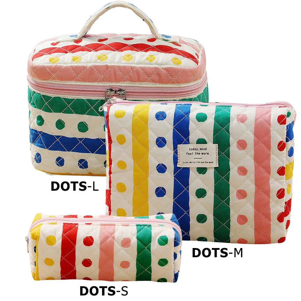 1pcs Quilted Cotton Makeup Bag