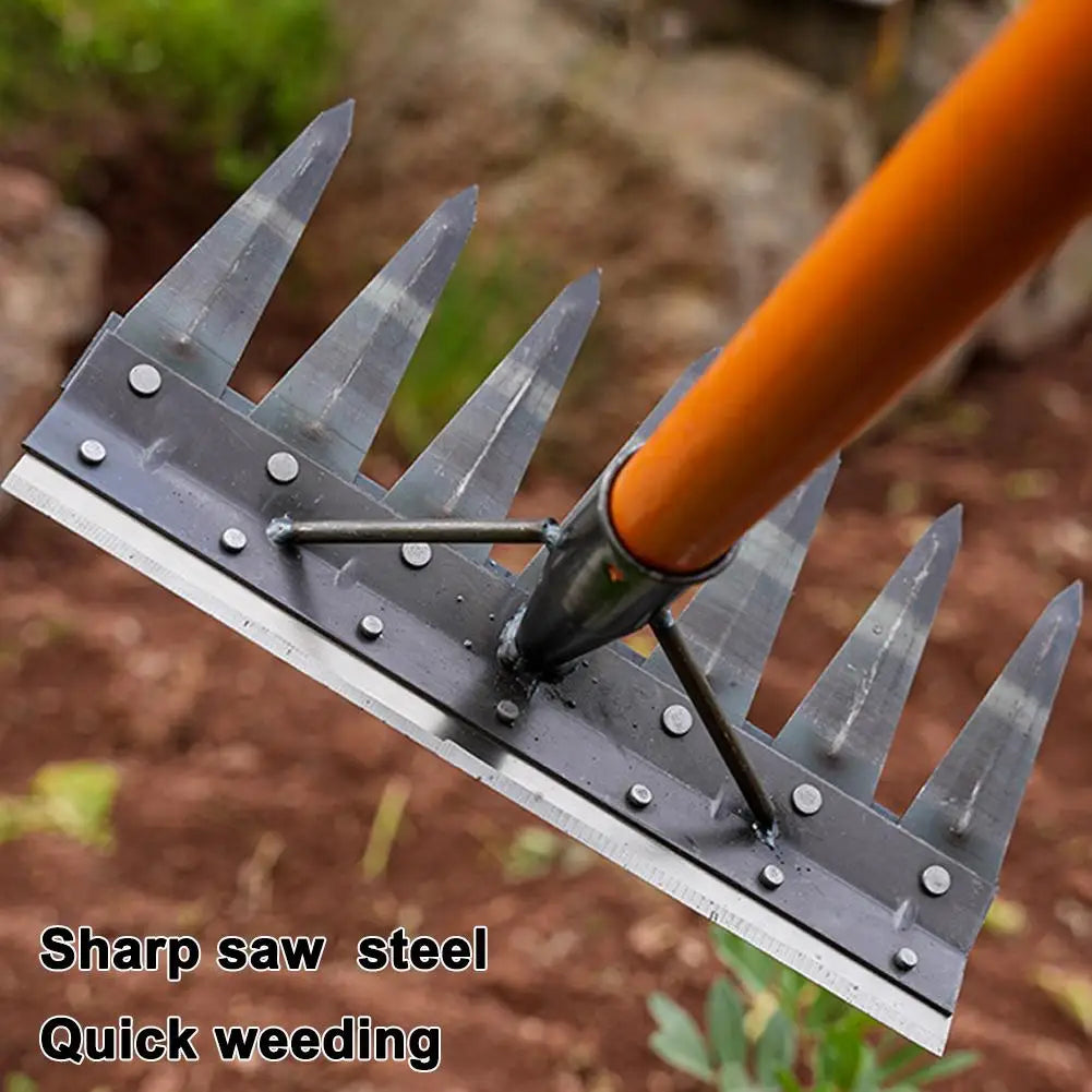 Heavy-Duty Steel Garden Hand Weeding Rake