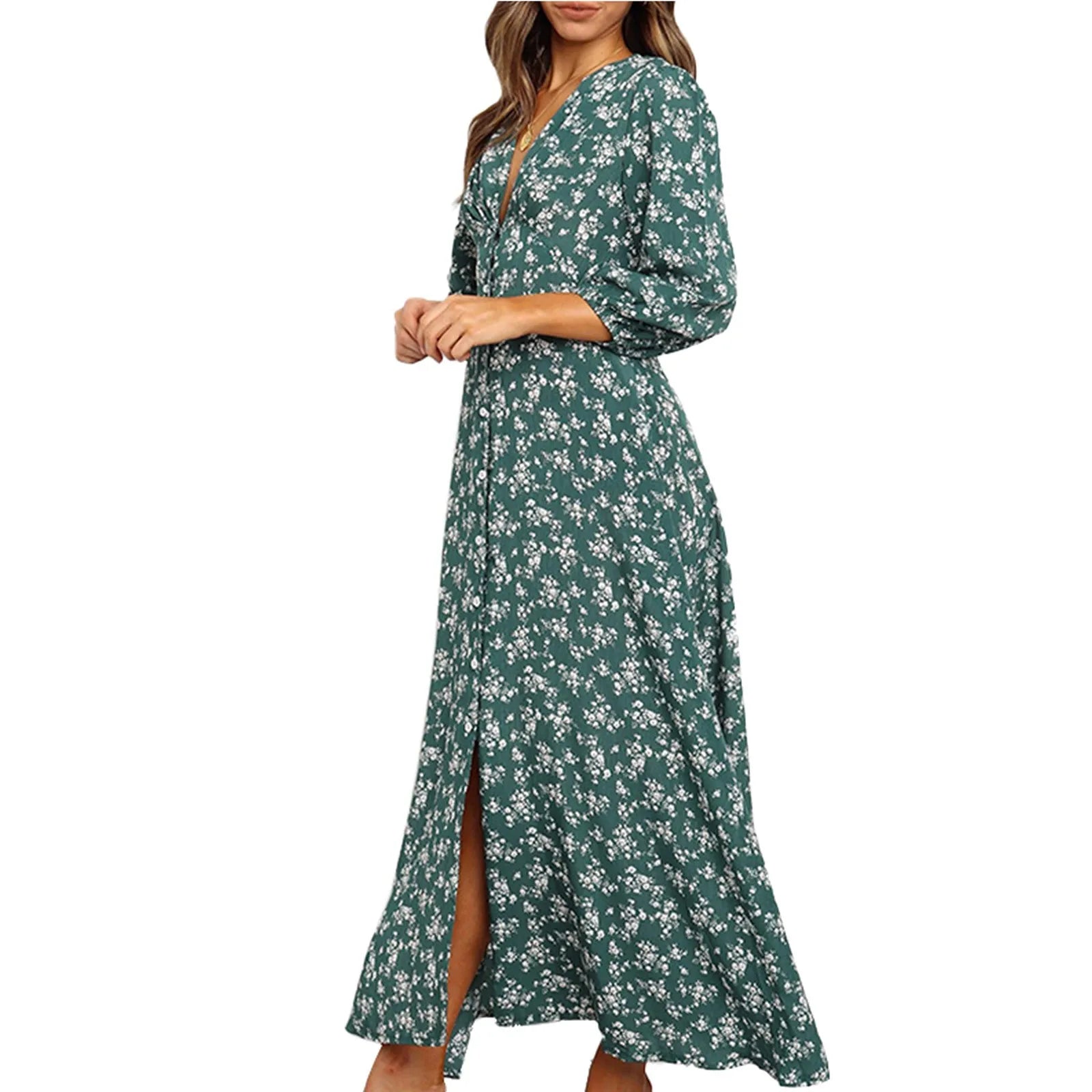 Women's Long Sleeve Floral Maxi Dress