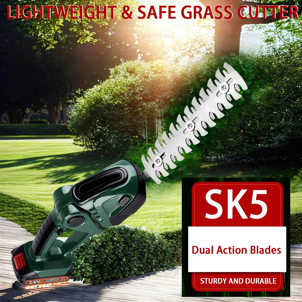 2 IN 1 Cordless Electric Hedge Trimmer