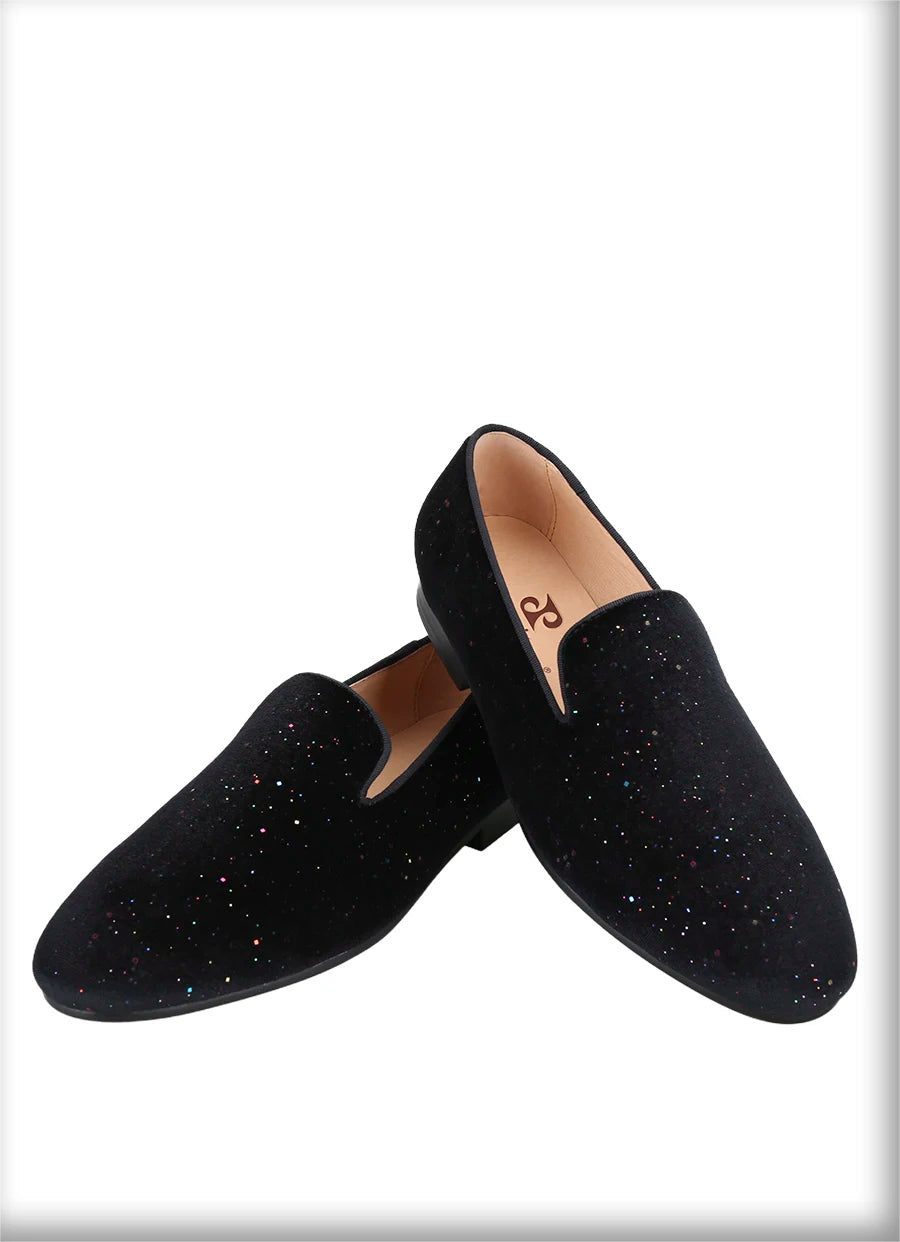 Mens Smoking Slippers with Breathable Leather Insoles and Handmade Sequins for Proms And Parties