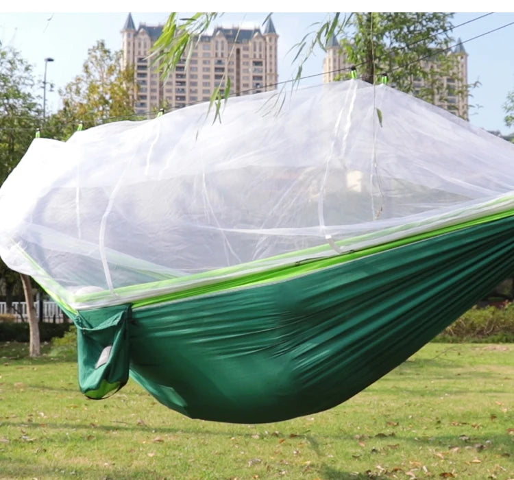 Single and Double Size Nylon Fabric Portable Travel Hammock
