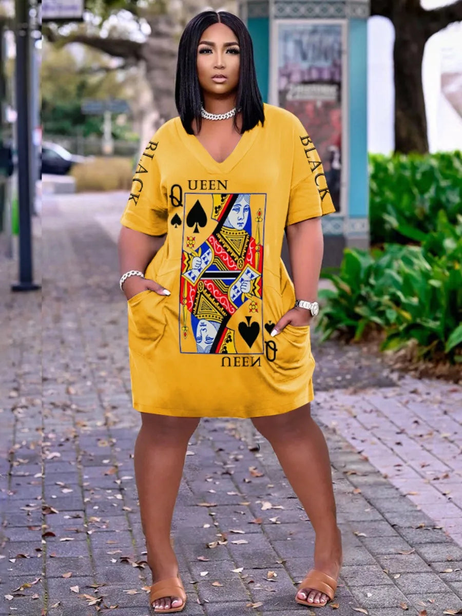Women's Loose Short Sleeved Summer Plus Size Dress