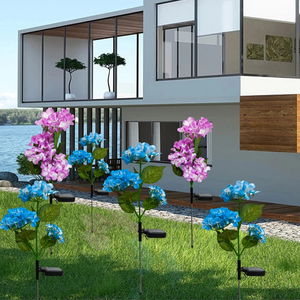 1PC Outdoor Solar-Powered Hydrangea Lanterns