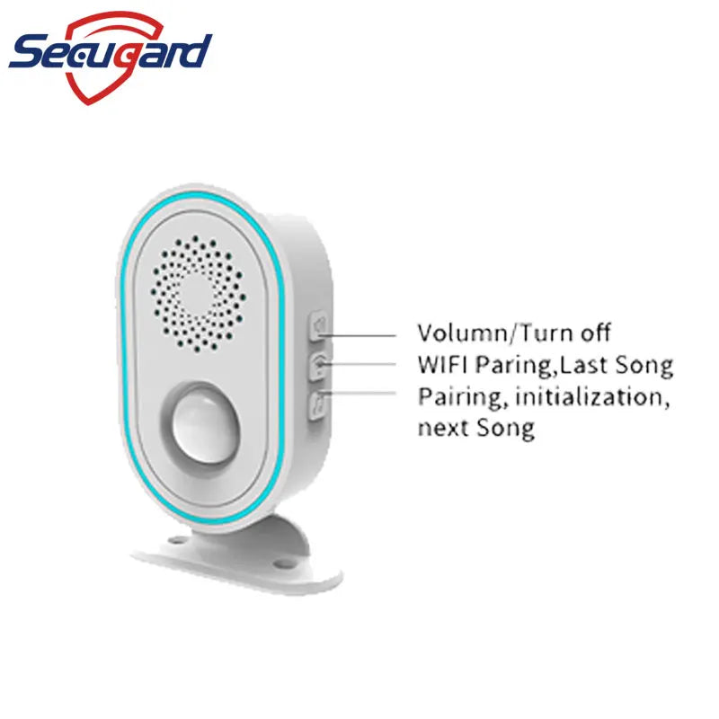 Tuya Wifi Home Security Alarm System Or 433MHz Wireless Receiver Smart Welcome Ding Dong Chime Ringtone PIR Motion Detect Device
