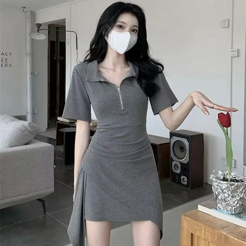 Elastic Sleeve Woman Dress Mini Tight Corset Short