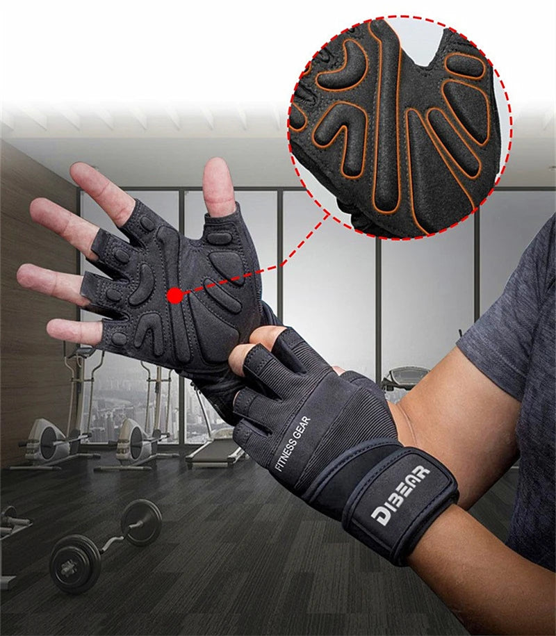 Half Finger Bodybuilding Gym Gloves