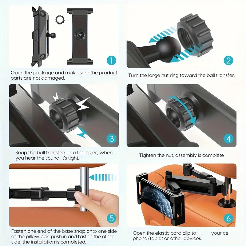 Universal Car Tablet Holder Back Seat Headrest Mount