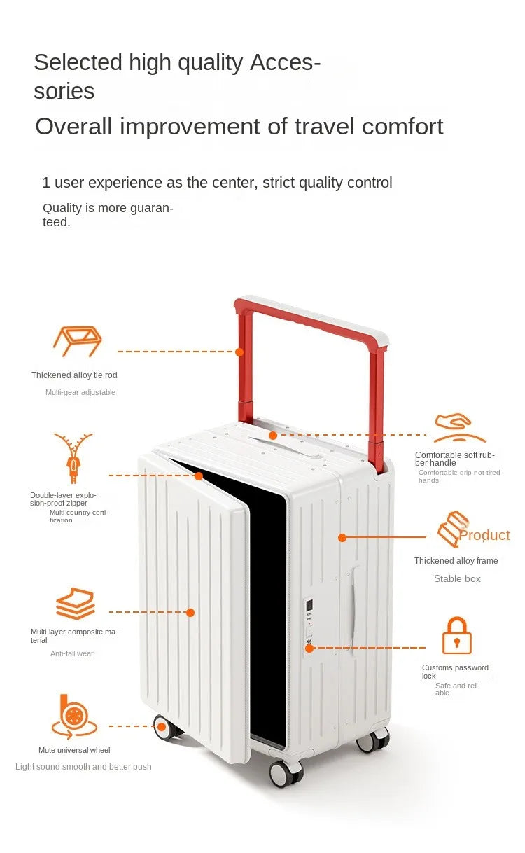 Wide Trolley Carry-on Suitcase
